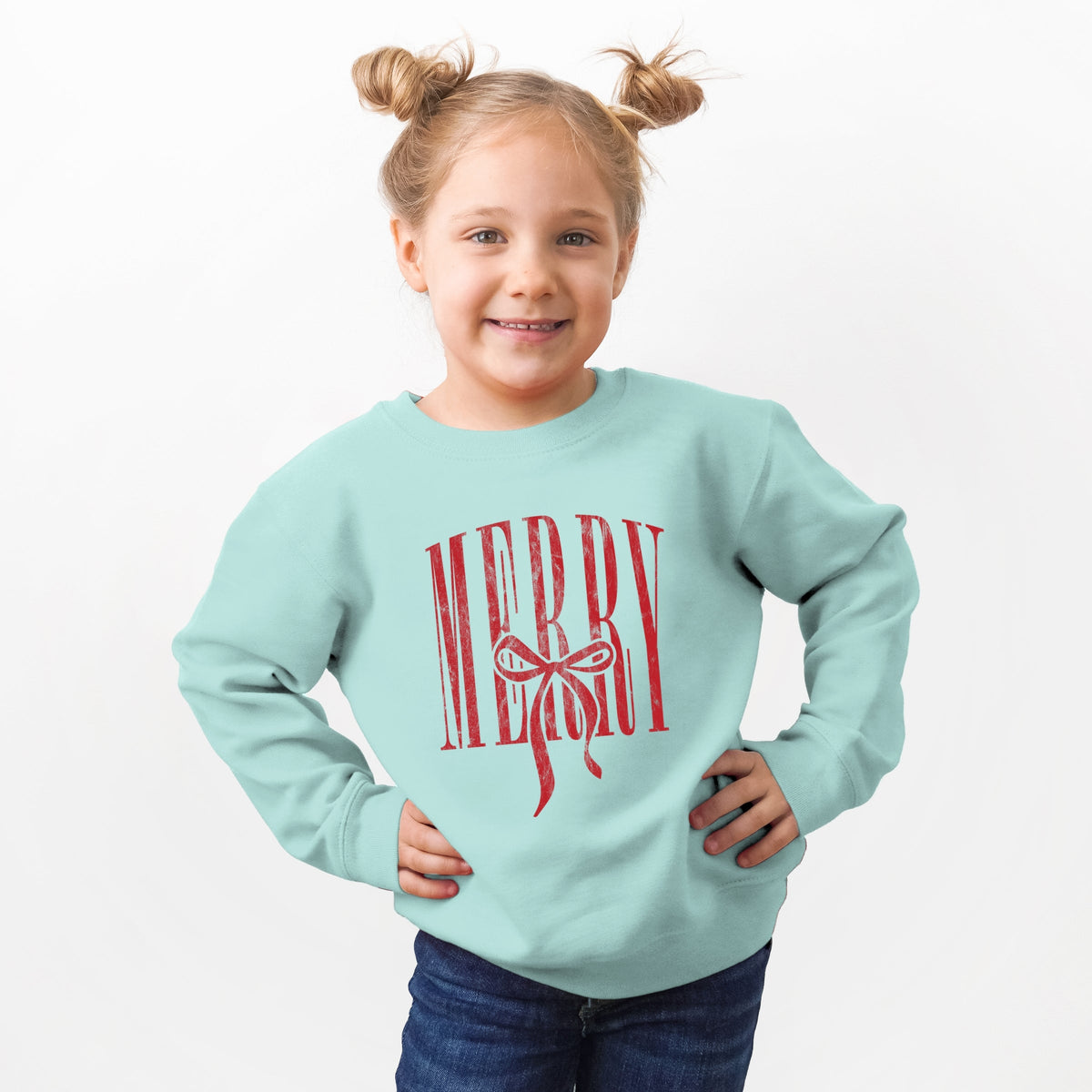 Merry Arched Bow - Toddler Graphic Sweatshirt