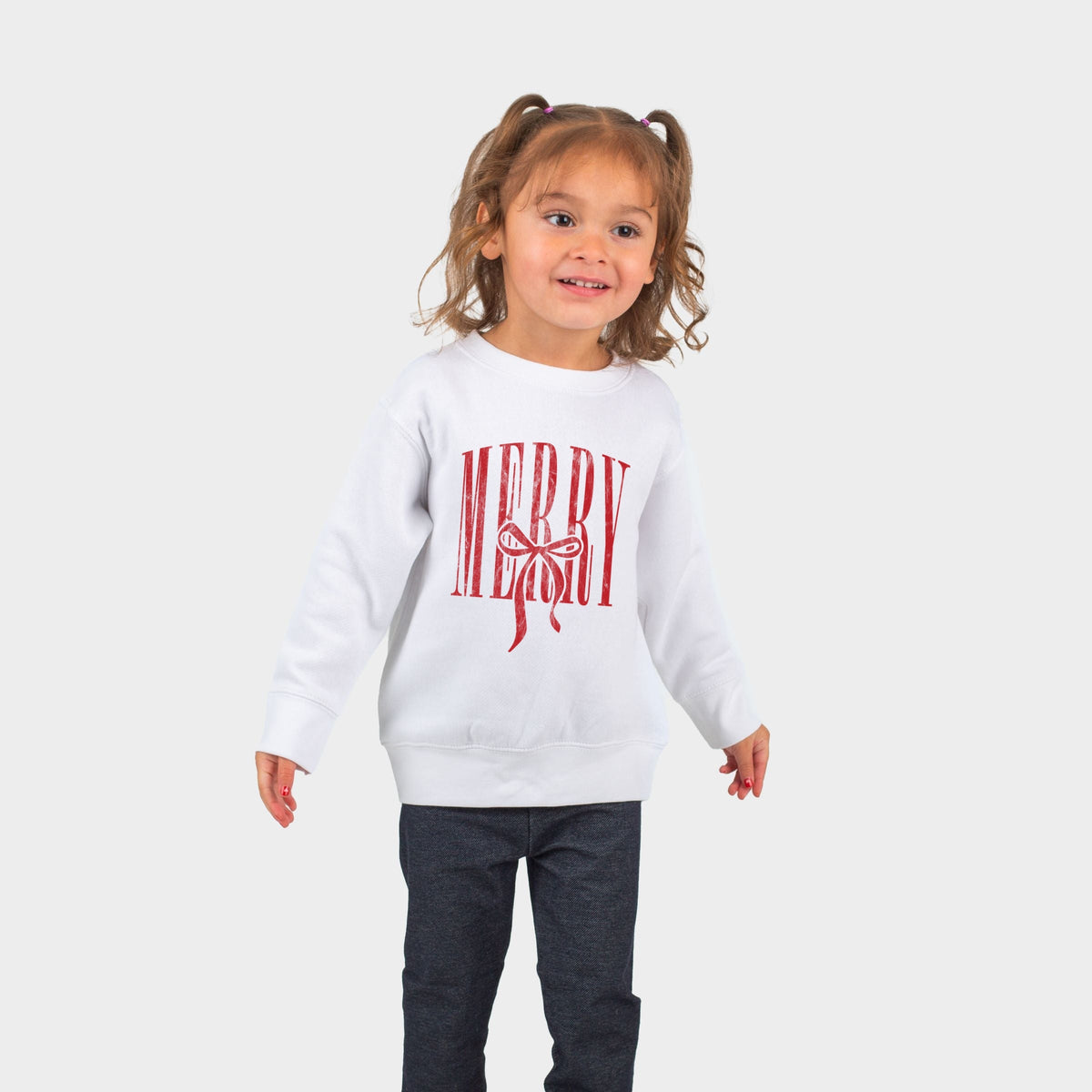 Merry Arched Bow - Toddler Graphic Sweatshirt