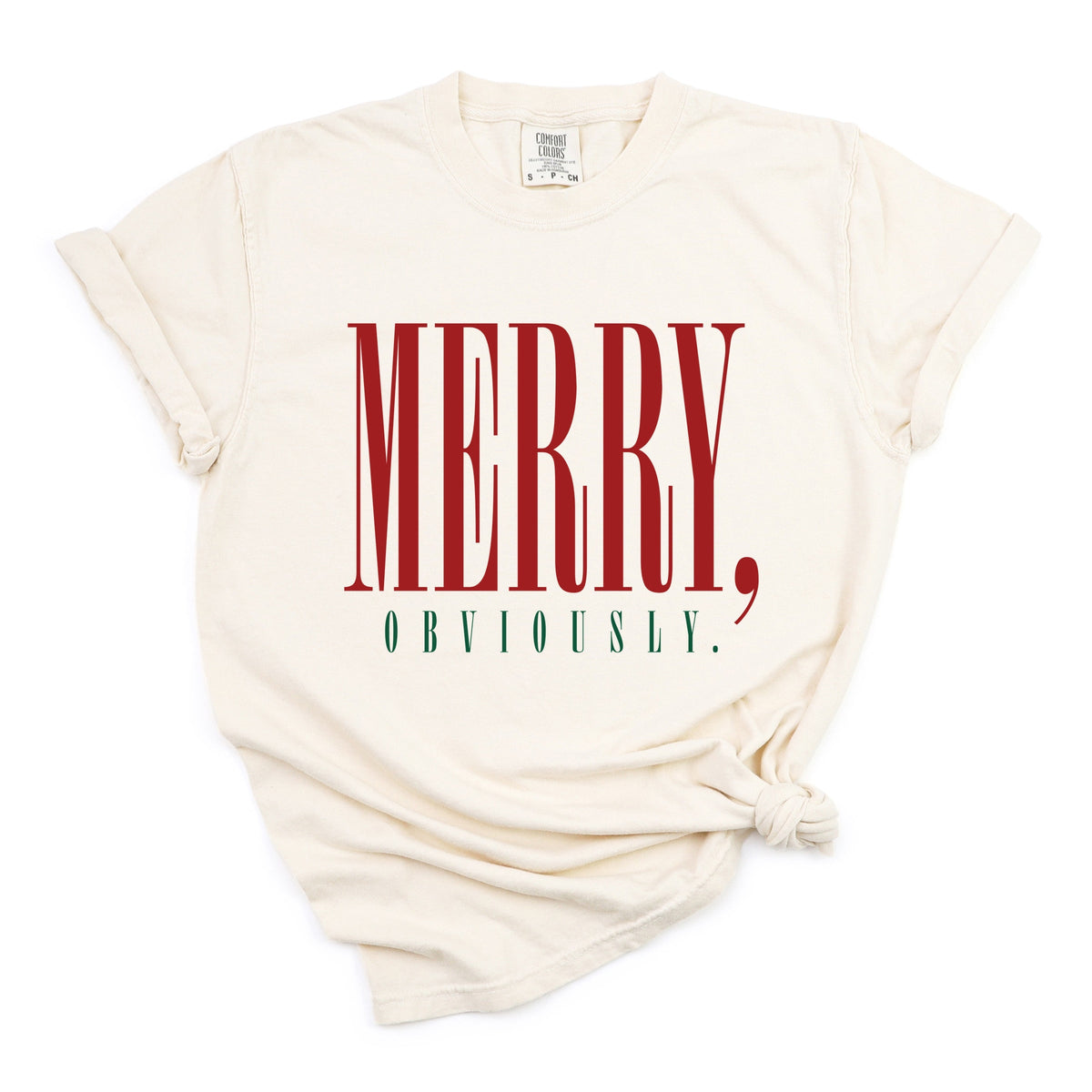 Merry, Obviously Tall - Women's Garment Dyed Graphic T-Shirt