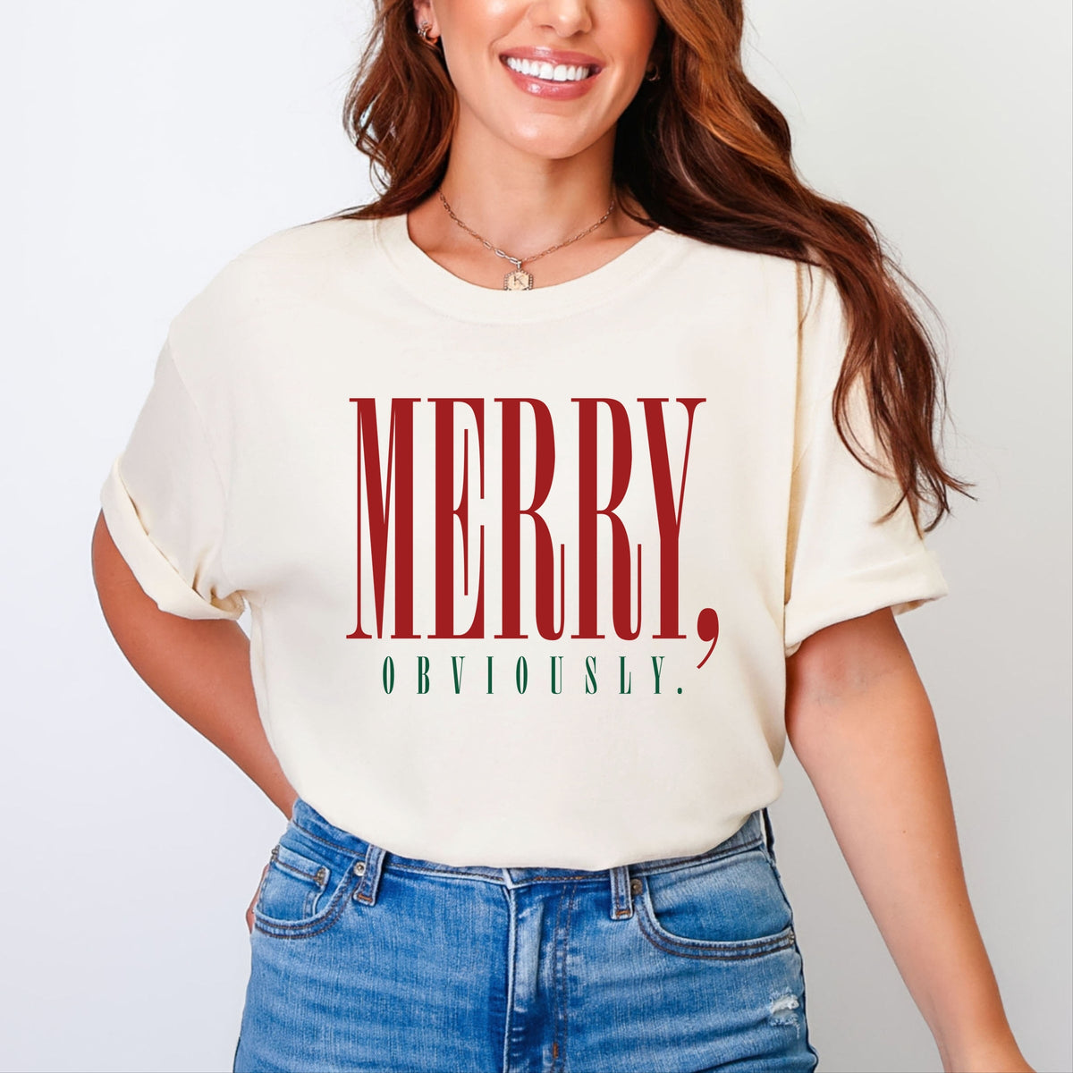 Merry, Obviously Tall - Women's Garment Dyed Graphic T-Shirt