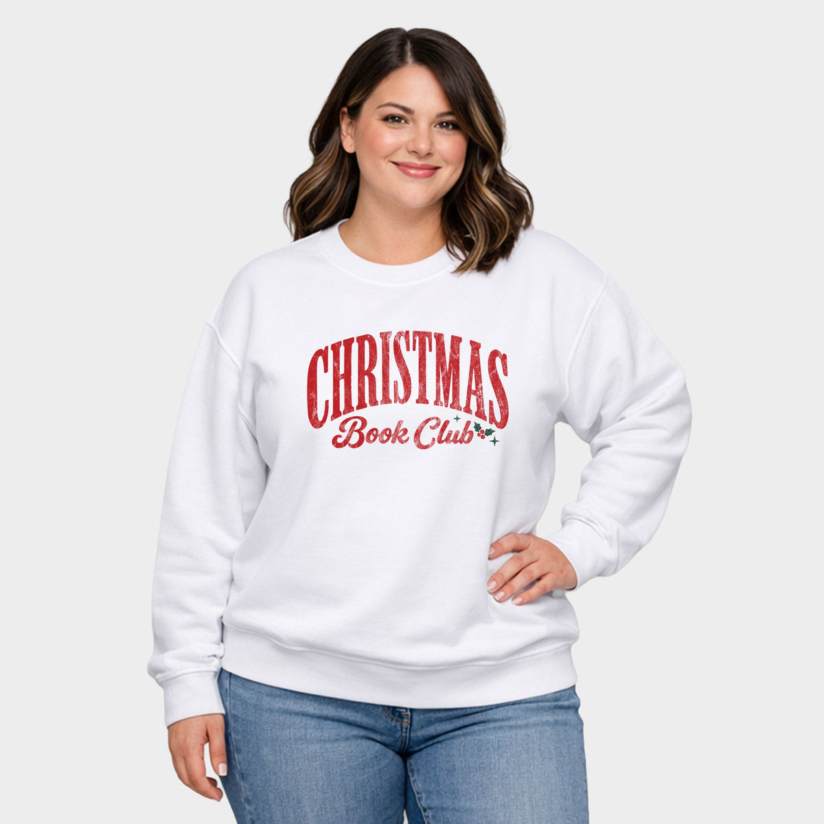 Christmas Book Club Arched - Women's Plus Sweatshirt
