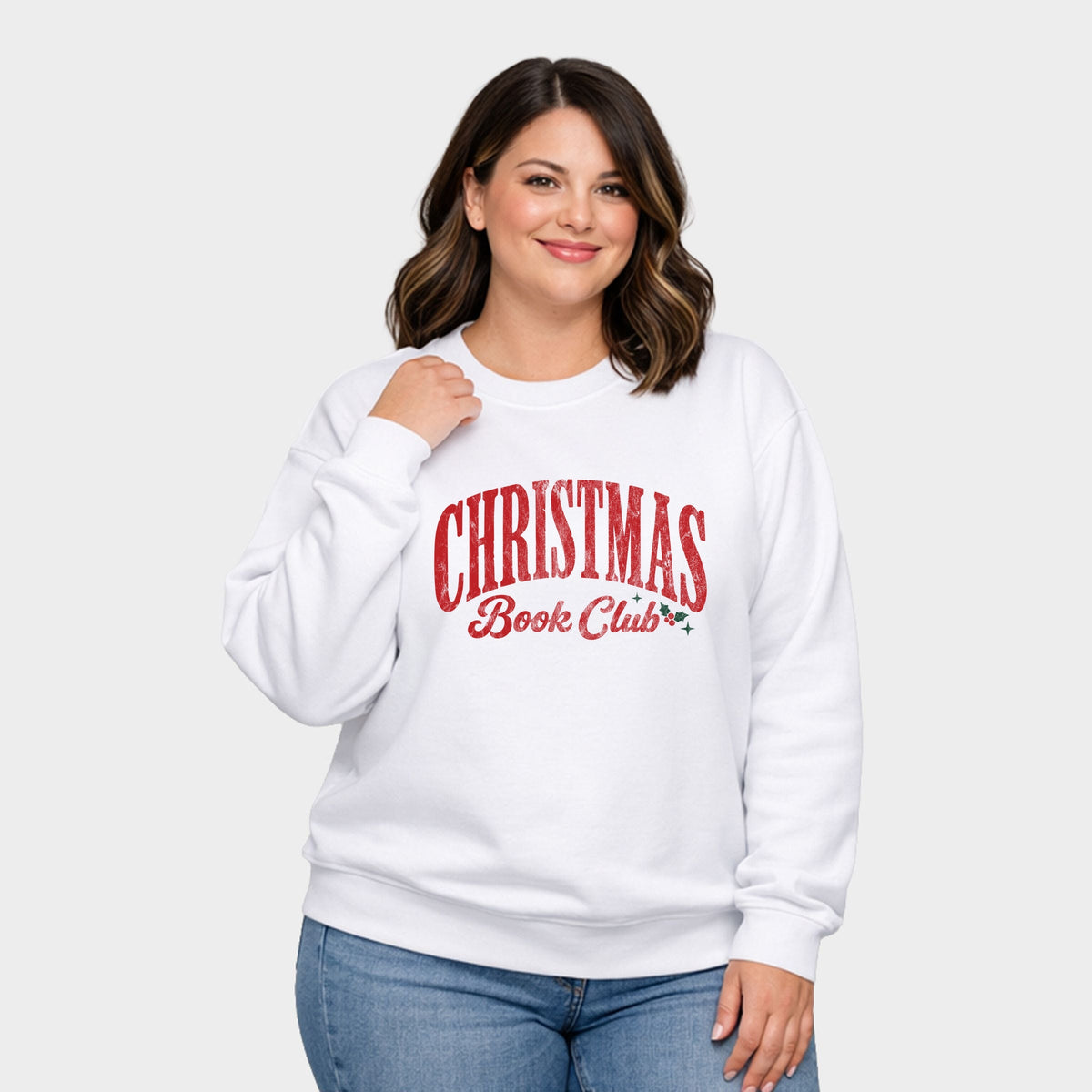 Christmas Book Club Arched - Women's Plus Sweatshirt