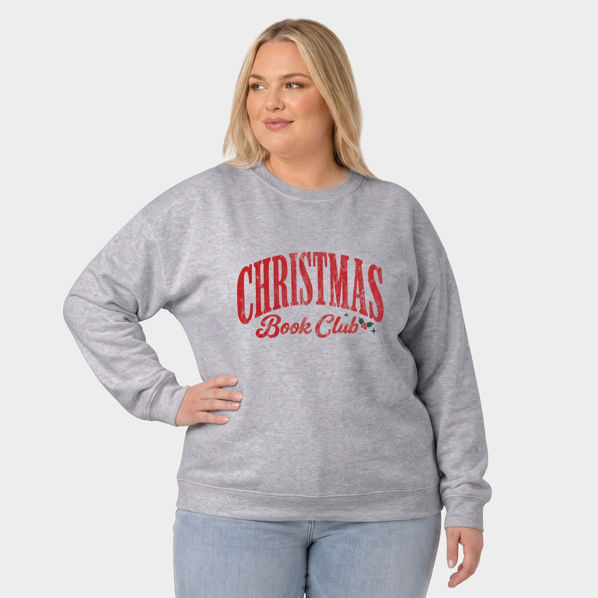 Christmas Book Club Arched - Women's Plus Sweatshirt
