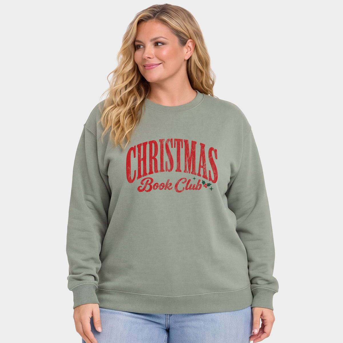 Christmas Book Club Arched - Women's Plus Sweatshirt