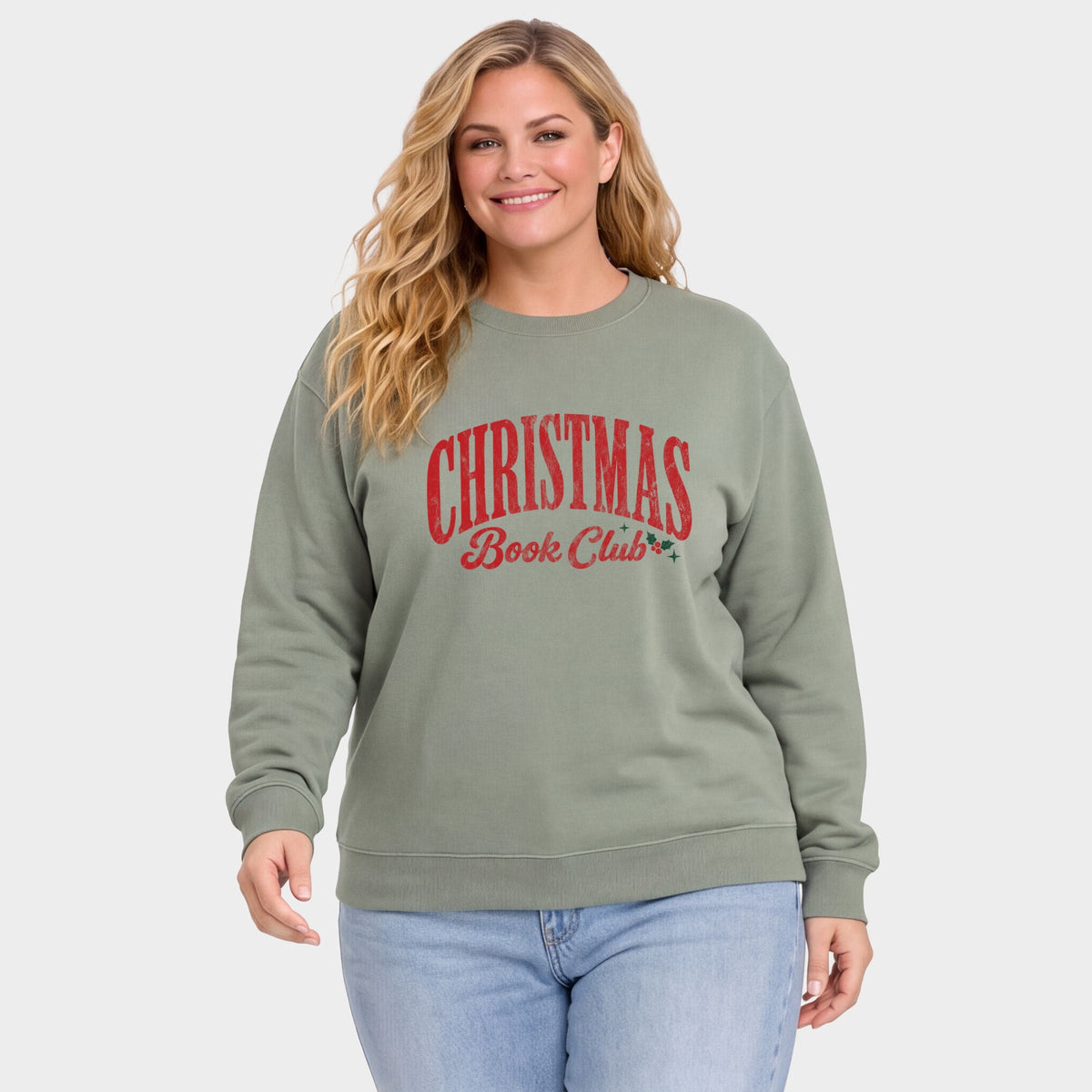 Christmas Book Club Arched - Women's Plus Sweatshirt