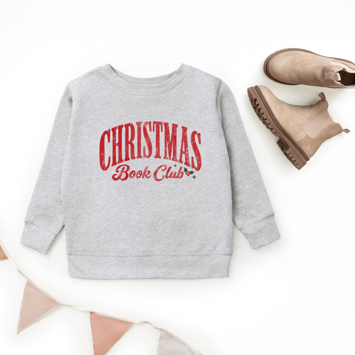 Christmas Book Club Arched - Youth Graphic Sweatshirt