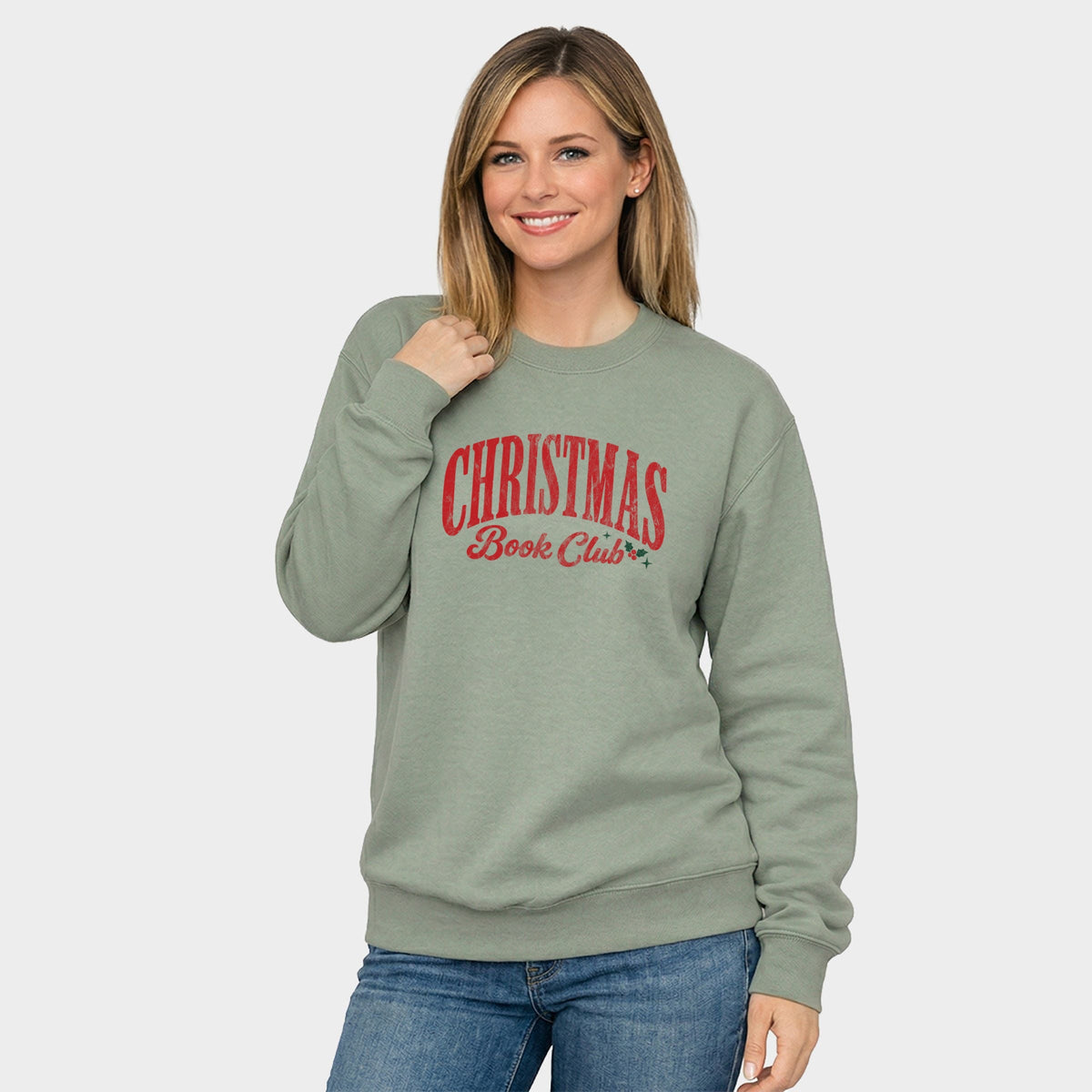 Christmas Book Club Arched - Women's Graphic Sweatshirt