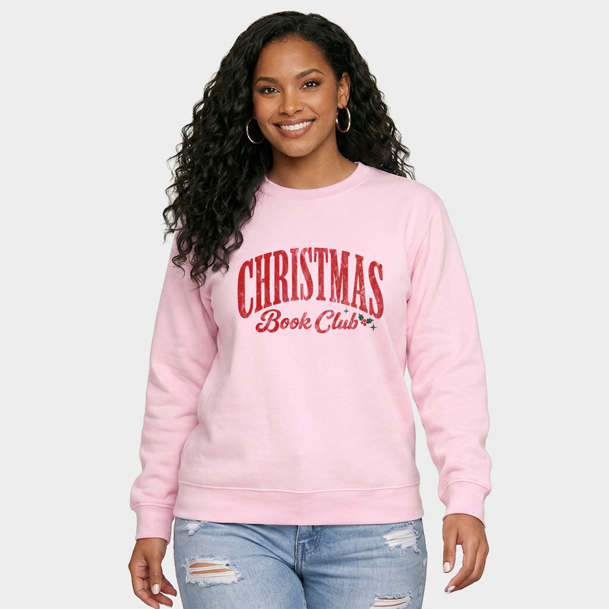 Christmas Book Club Arched - Women's Graphic Sweatshirt