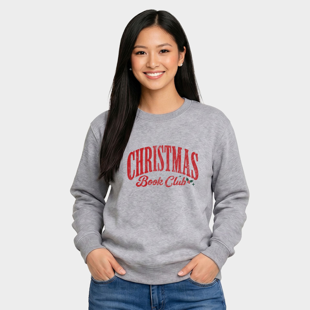 Christmas Book Club Arched - Women's Graphic Sweatshirt