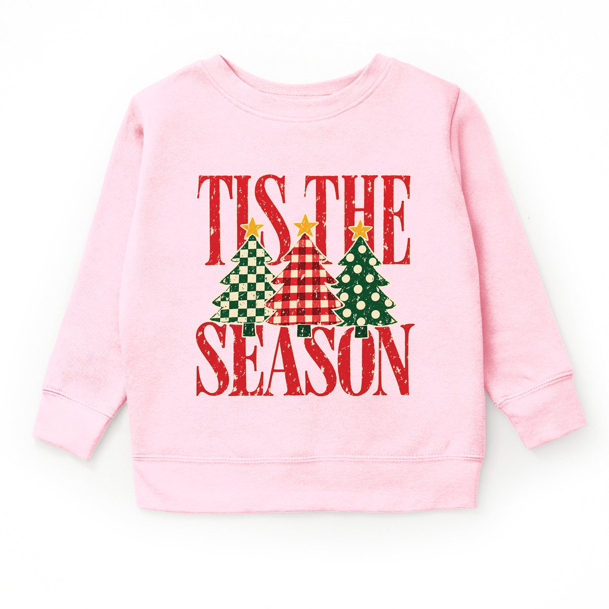 Tis The Season Checkered Trees - Youth Graphic Sweatshirt