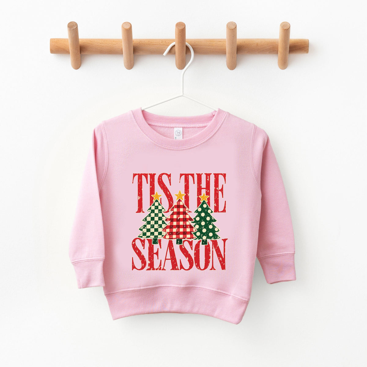 Tis The Season Checkered Trees - Youth Graphic Sweatshirt
