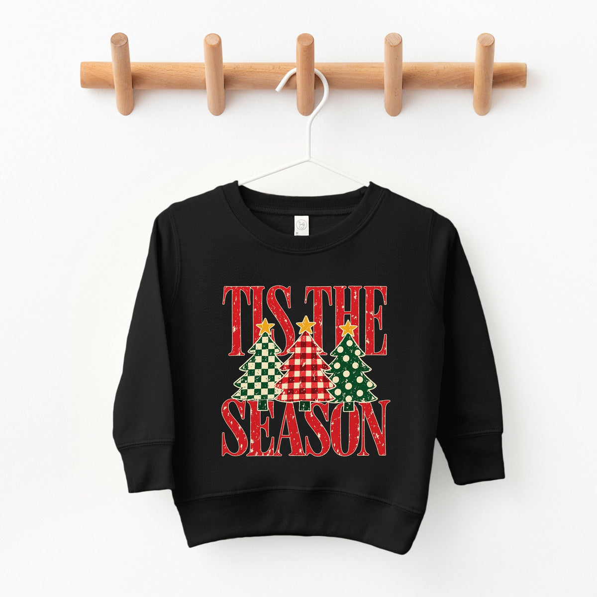 Tis The Season Checkered Trees - Youth Graphic Sweatshirt