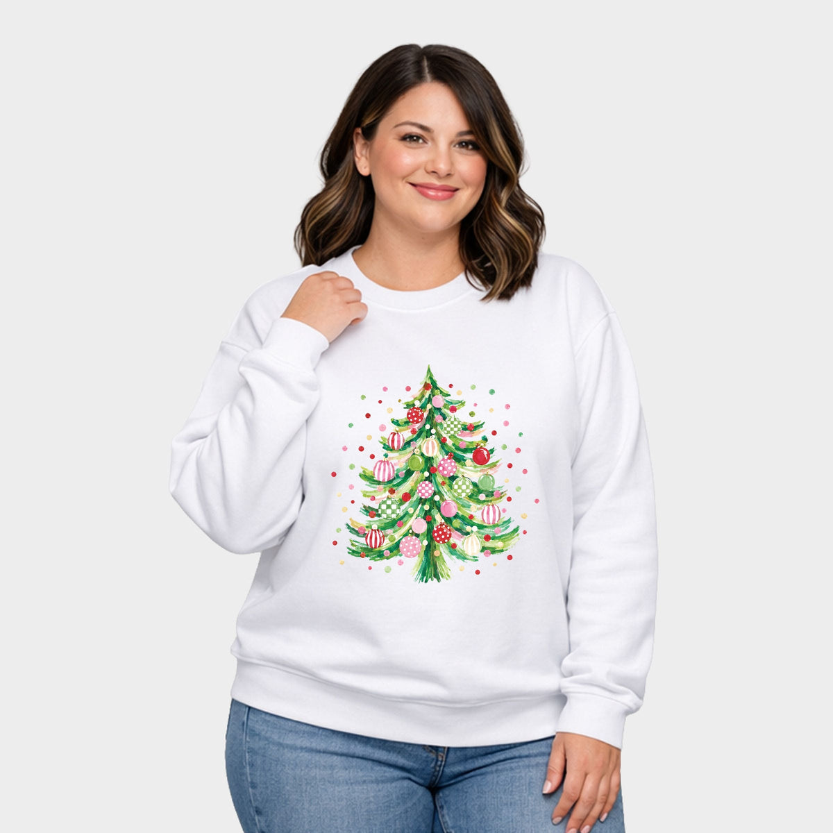 Christmas Tree Polka Dots - Women's Plus Sweatshirt