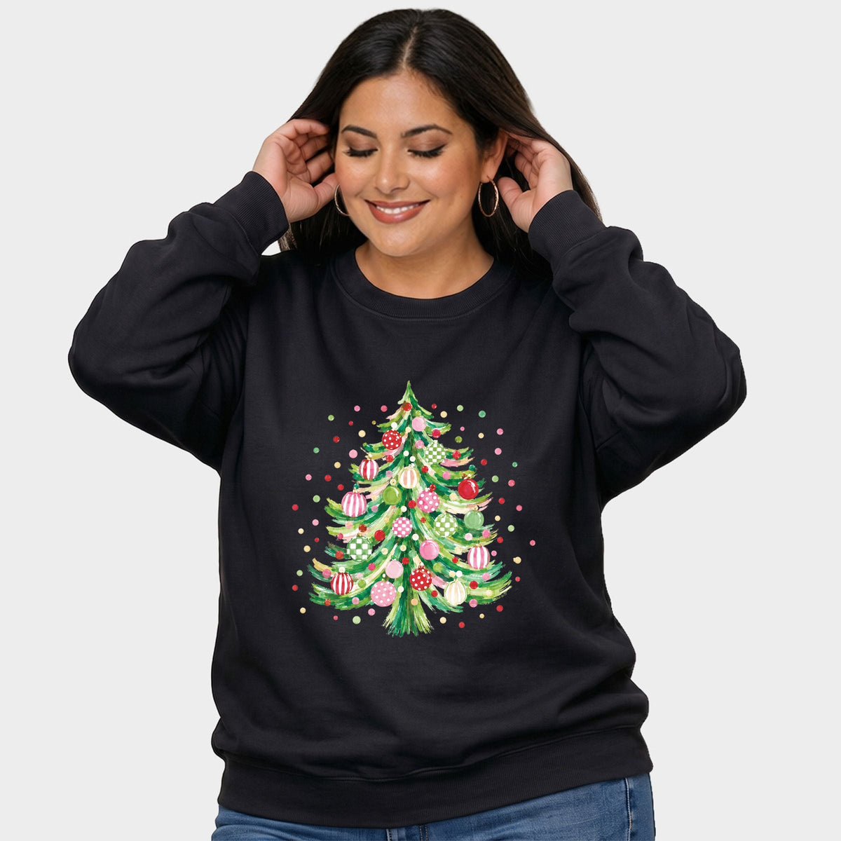 Christmas Tree Polka Dots - Women's Plus Sweatshirt