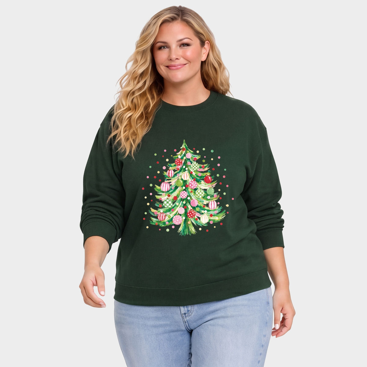 Christmas Tree Polka Dots - Women's Plus Sweatshirt