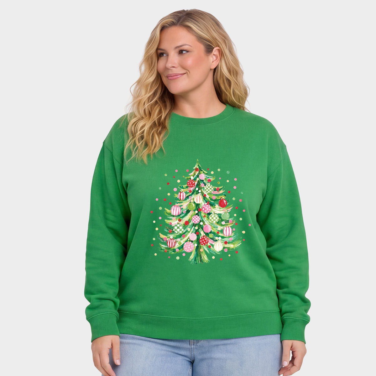 Christmas Tree Polka Dots - Women's Plus Sweatshirt