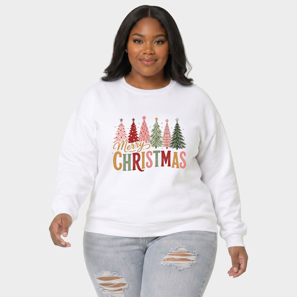 Merry Christmas Six Trees - Women's Plus Sweatshirt