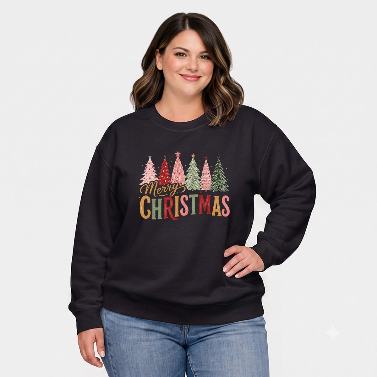 Merry Christmas Six Trees - Women's Plus Sweatshirt