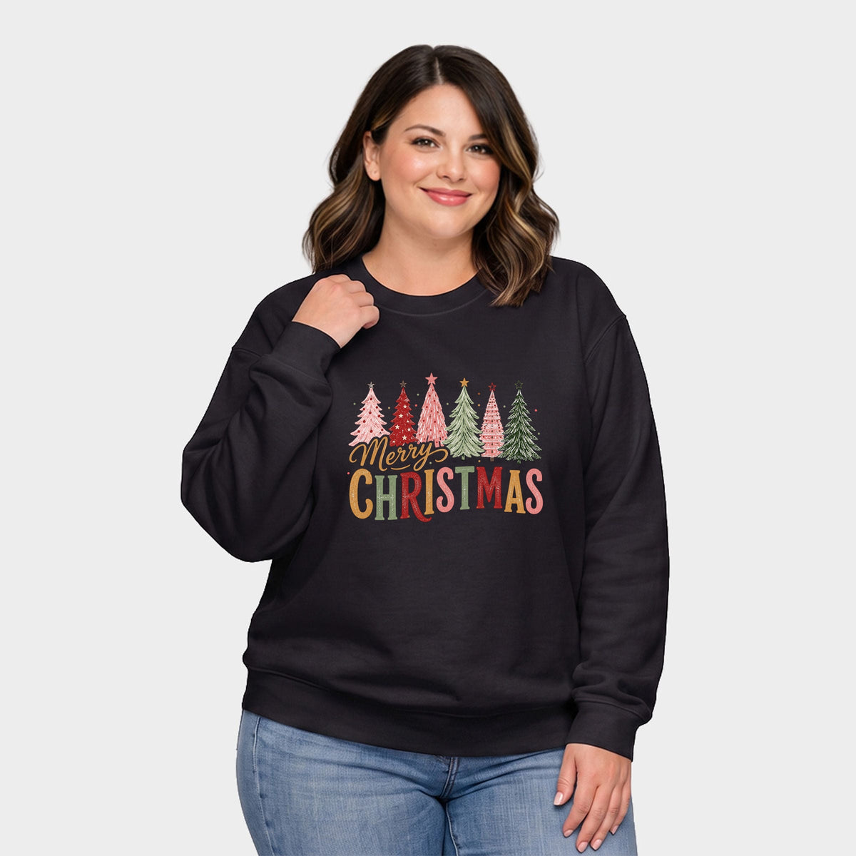 Merry Christmas Six Trees - Women's Plus Sweatshirt
