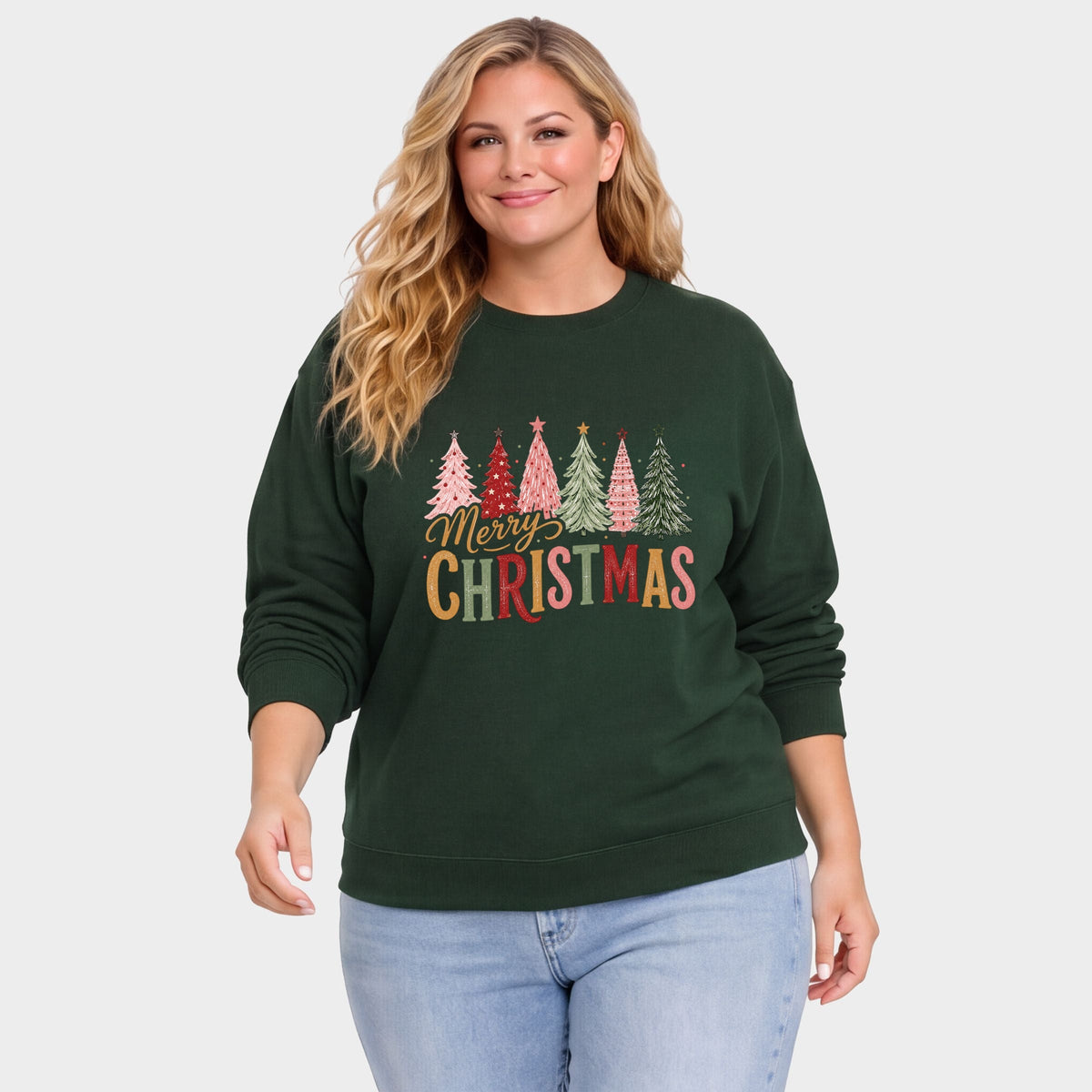 Merry Christmas Six Trees - Women's Plus Sweatshirt