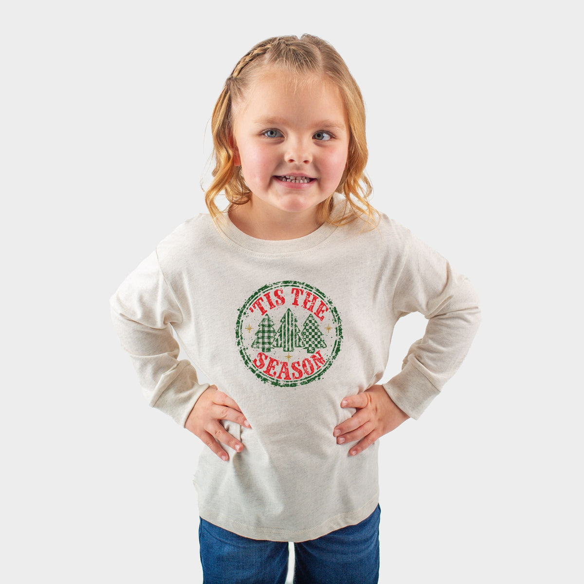 Tis The Season Circle - Toddler Long Sleeve Graphic Tee
