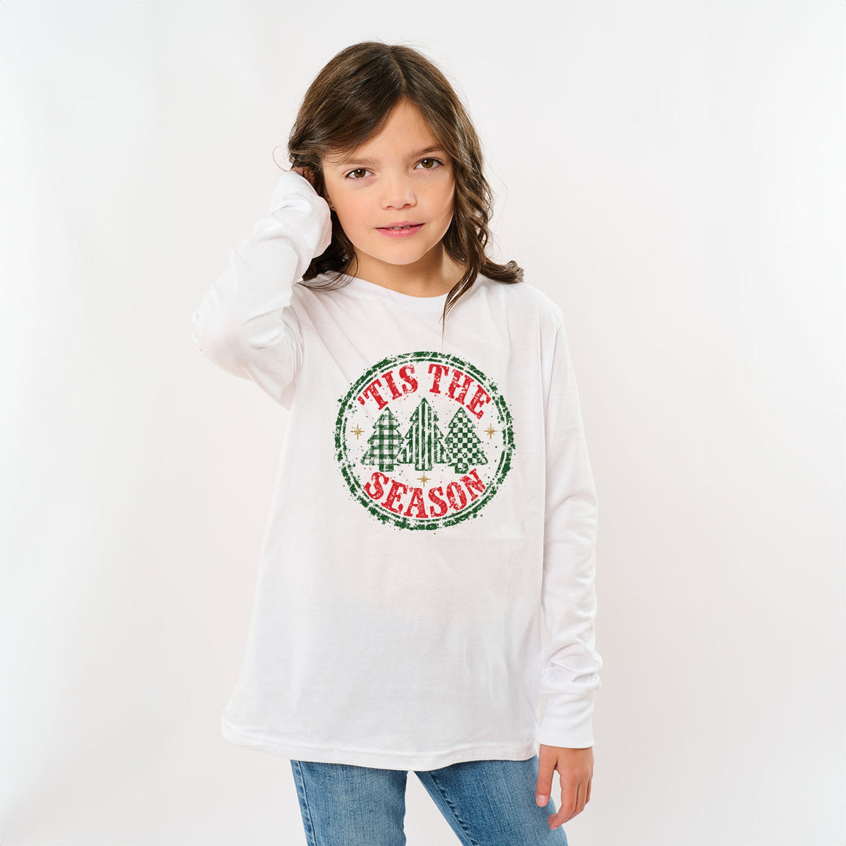 Tis The Season Circle - Youth Long Sleeve Graphic T-Shirt
