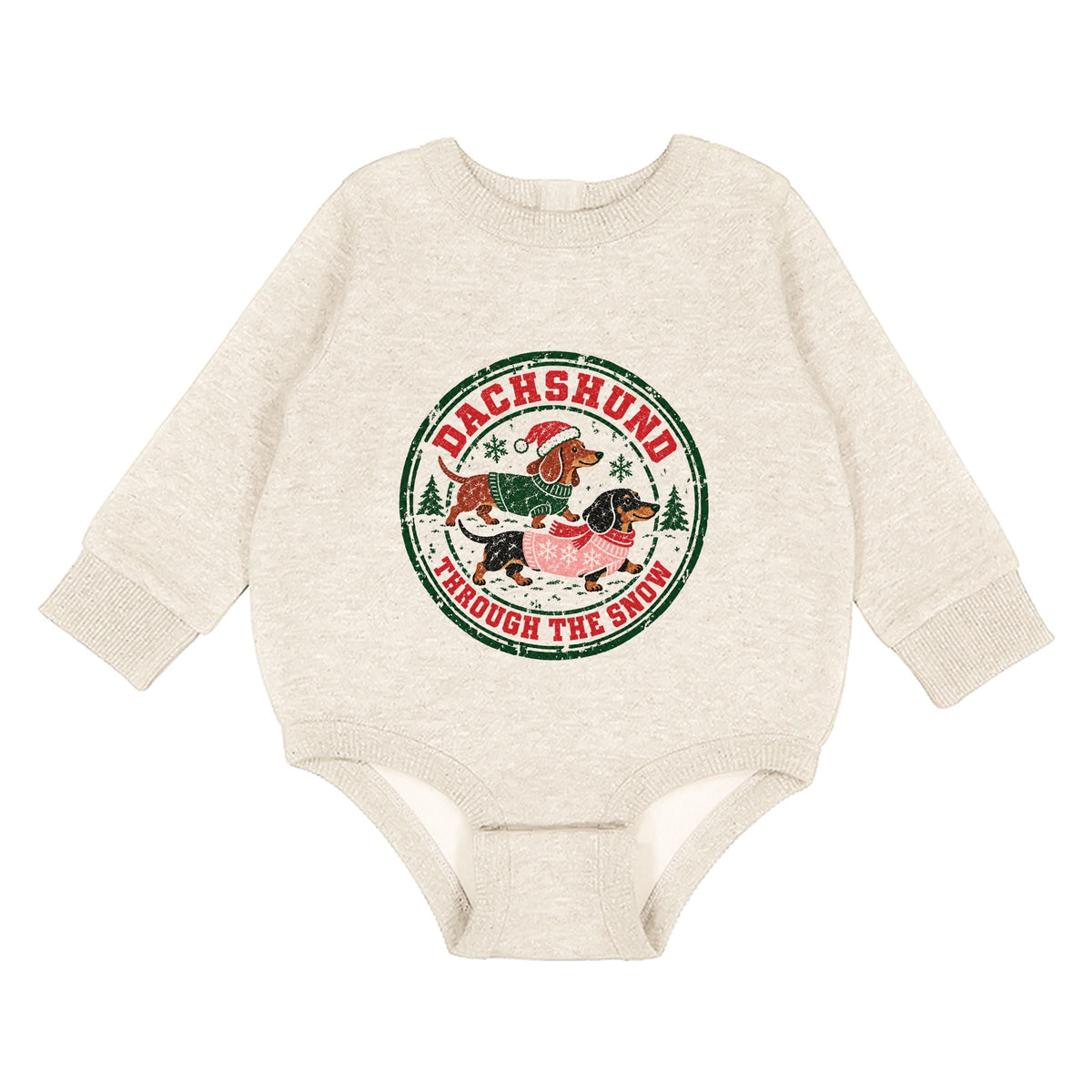 Dachshund Through The Snow - Infant Fleece BodySuit