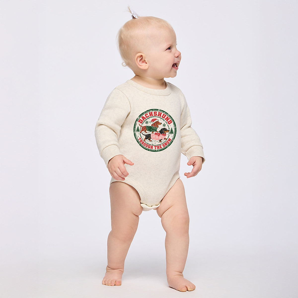 Dachshund Through The Snow - Infant Fleece BodySuit