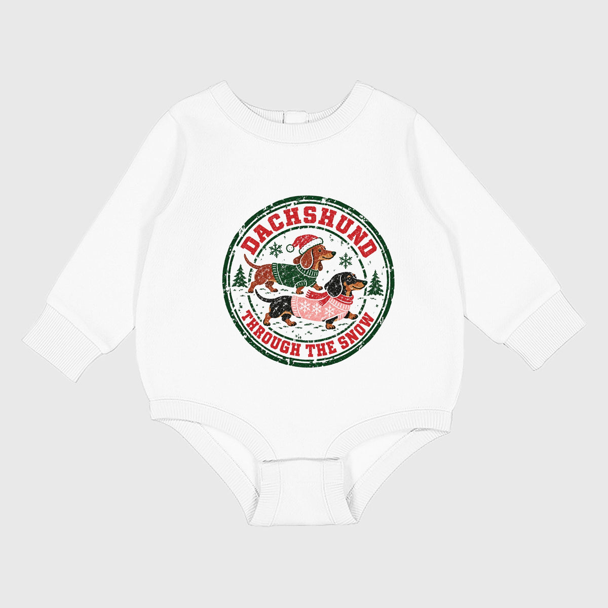 Dachshund Through The Snow - Infant Fleece BodySuit