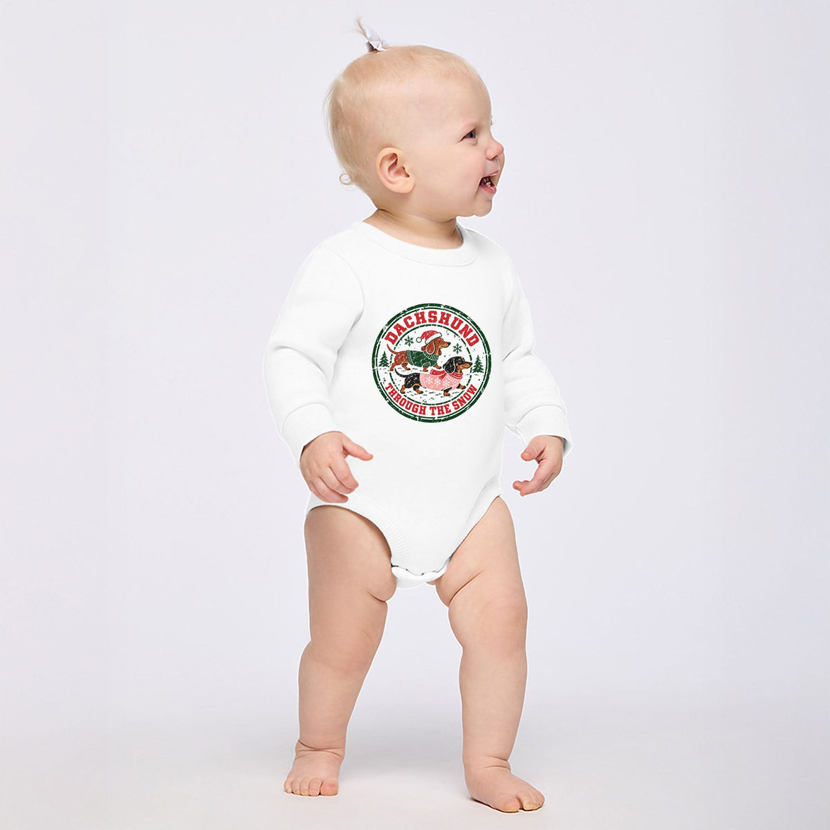 Dachshund Through The Snow - Infant Fleece BodySuit