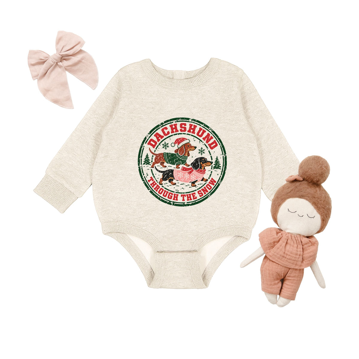 Dachshund Through The Snow - Infant Fleece BodySuit