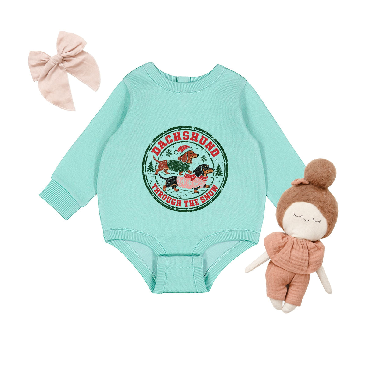 Dachshund Through The Snow - Infant Fleece BodySuit
