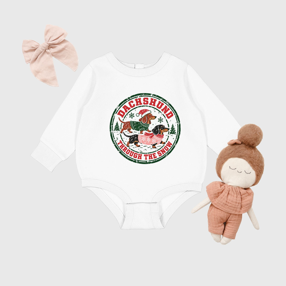 Dachshund Through The Snow - Infant Fleece BodySuit