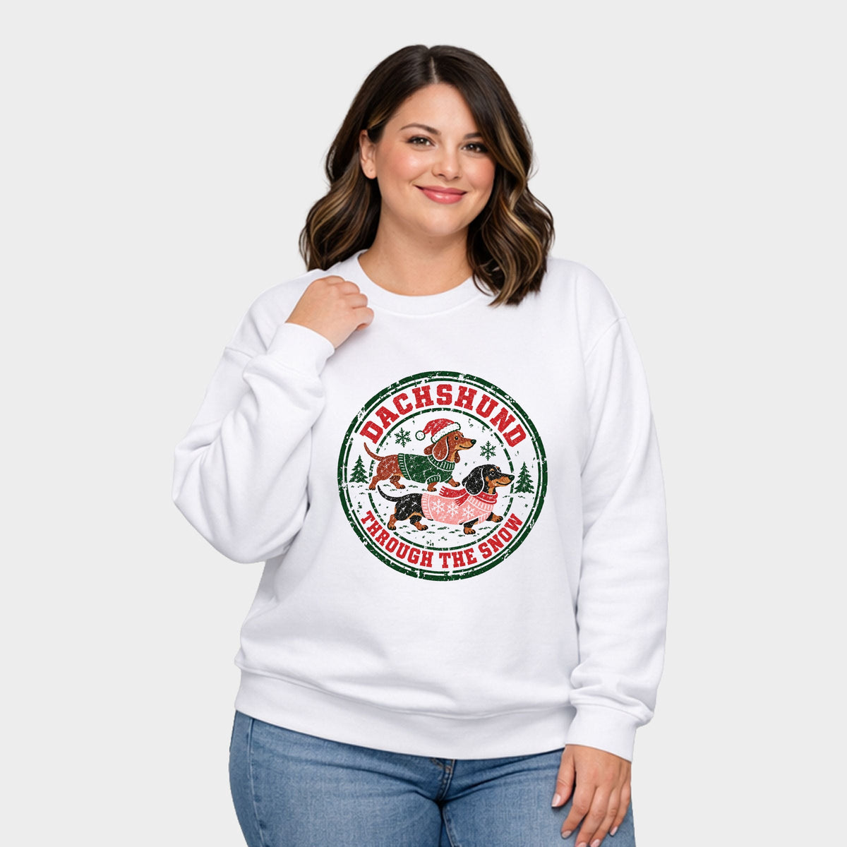 Dachshund Through The Snow - Women's Plus Sweatshirt