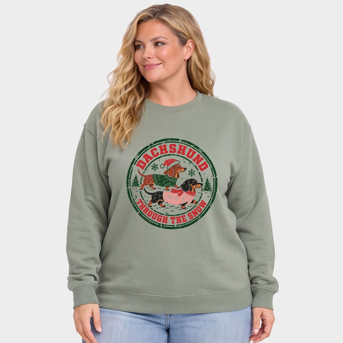Dachshund Through The Snow - Women's Plus Sweatshirt