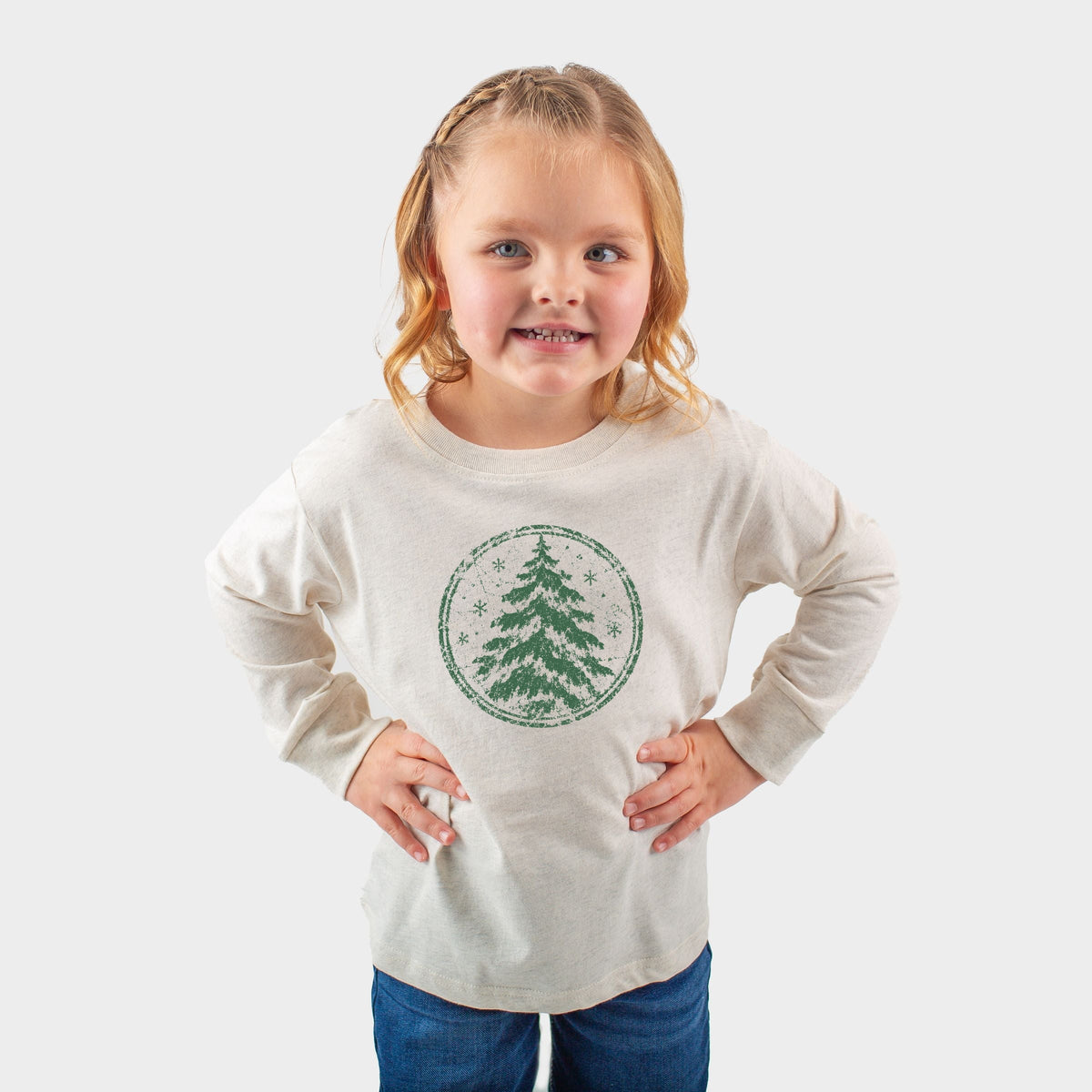 Green Tree Circle - Toddler Long Sleeve Graphic Tee