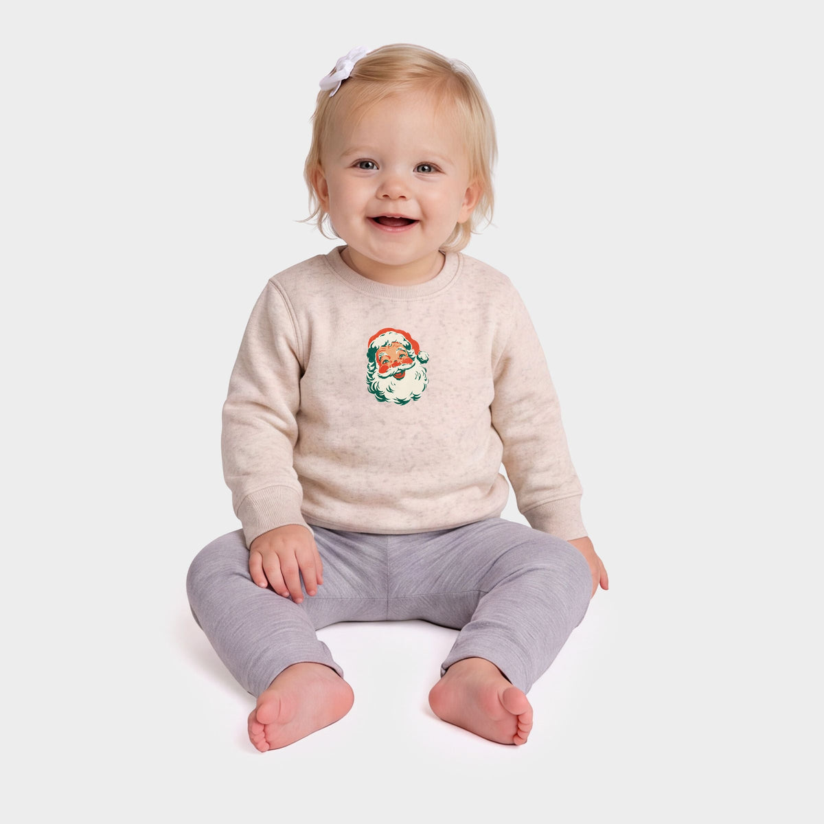 Retro Santa Face - Infant Crew Fleece Sweatshirt