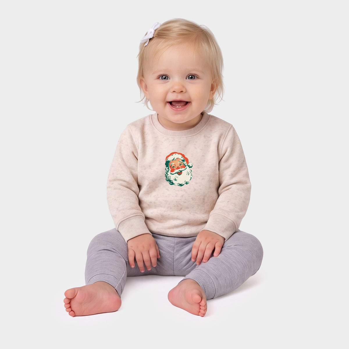 Retro Santa Face - Infant Crew Fleece Sweatshirt