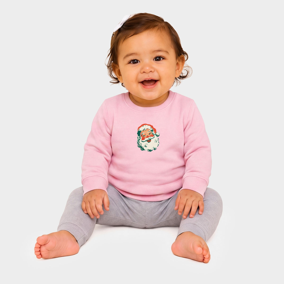 Retro Santa Face - Infant Crew Fleece Sweatshirt