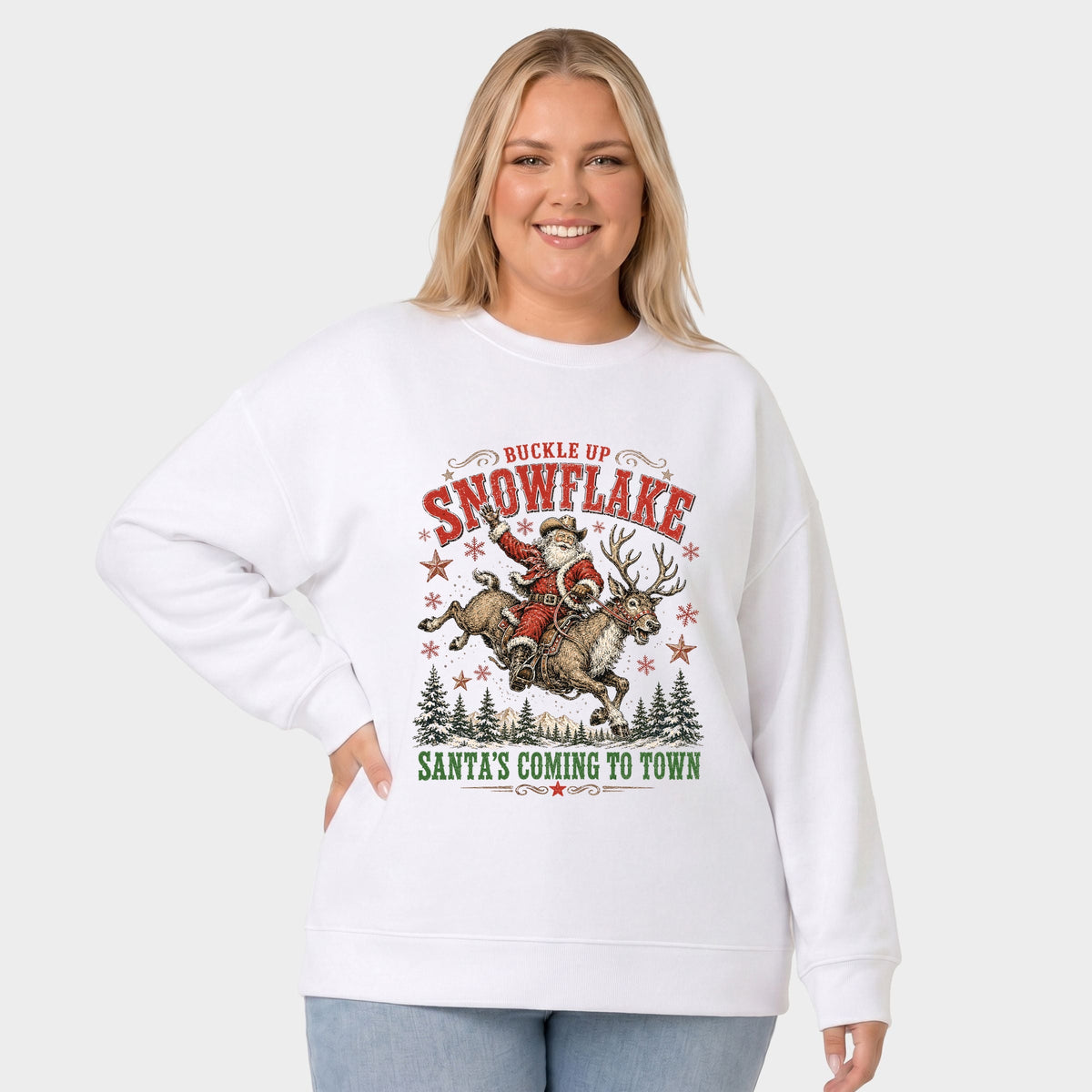 Buckle Up Snowflake - Women's Plus Sweatshirt