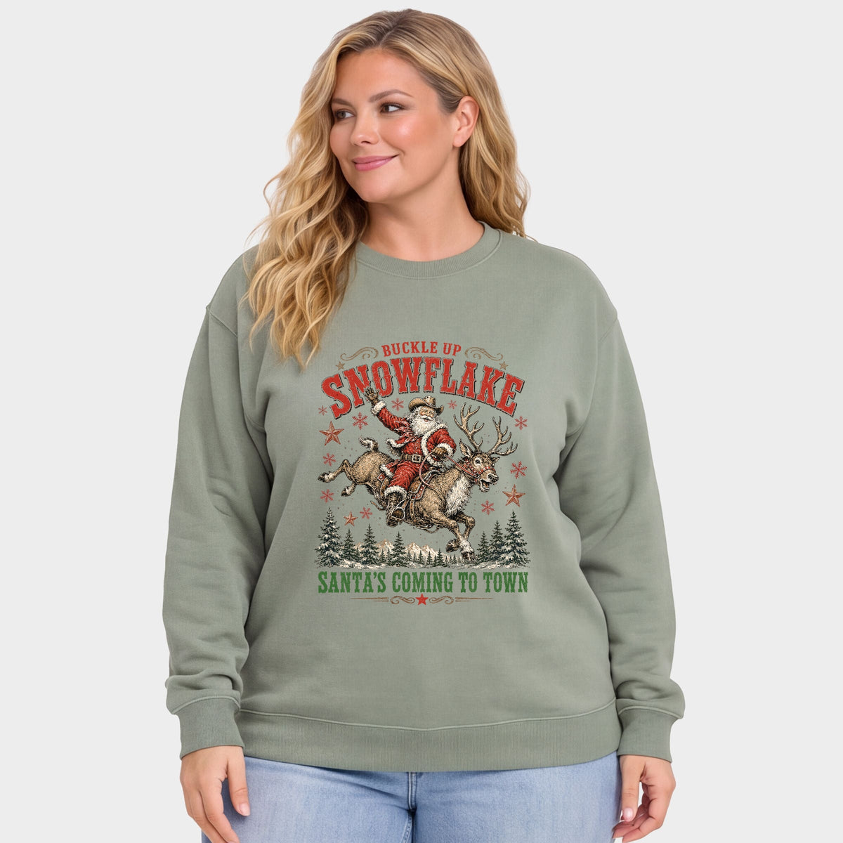 Buckle Up Snowflake - Women's Plus Sweatshirt
