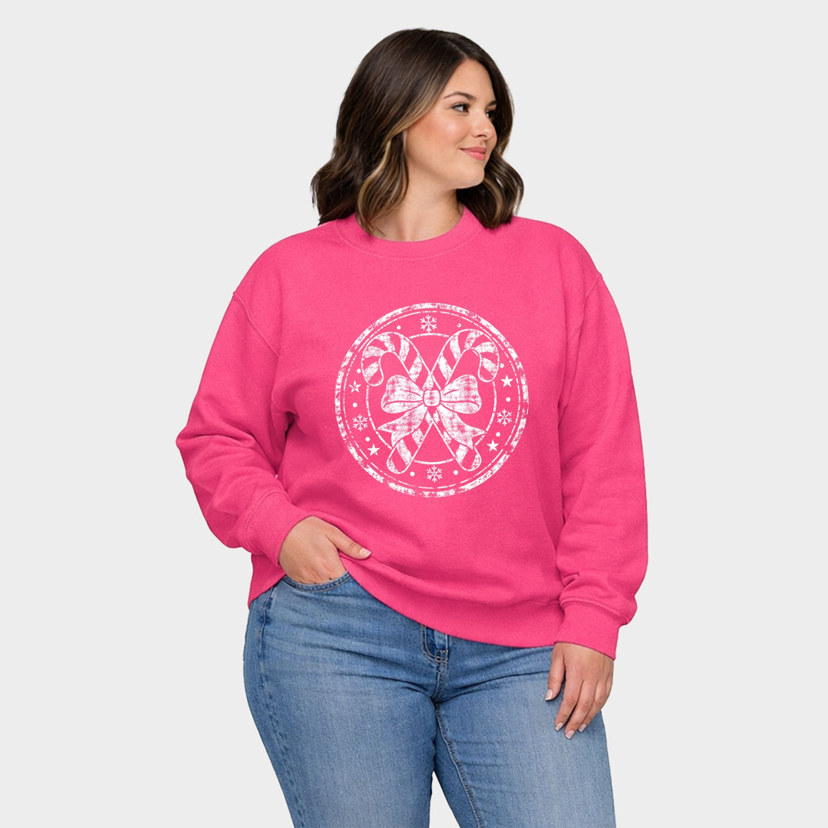 Candy Cane Circle - Women's Plus Sweatshirt