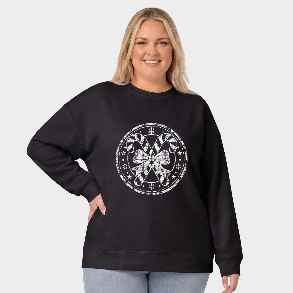 Candy Cane Circle - Women's Plus Sweatshirt