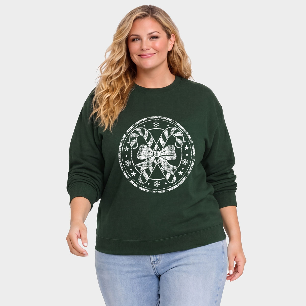 Candy Cane Circle - Women's Plus Sweatshirt