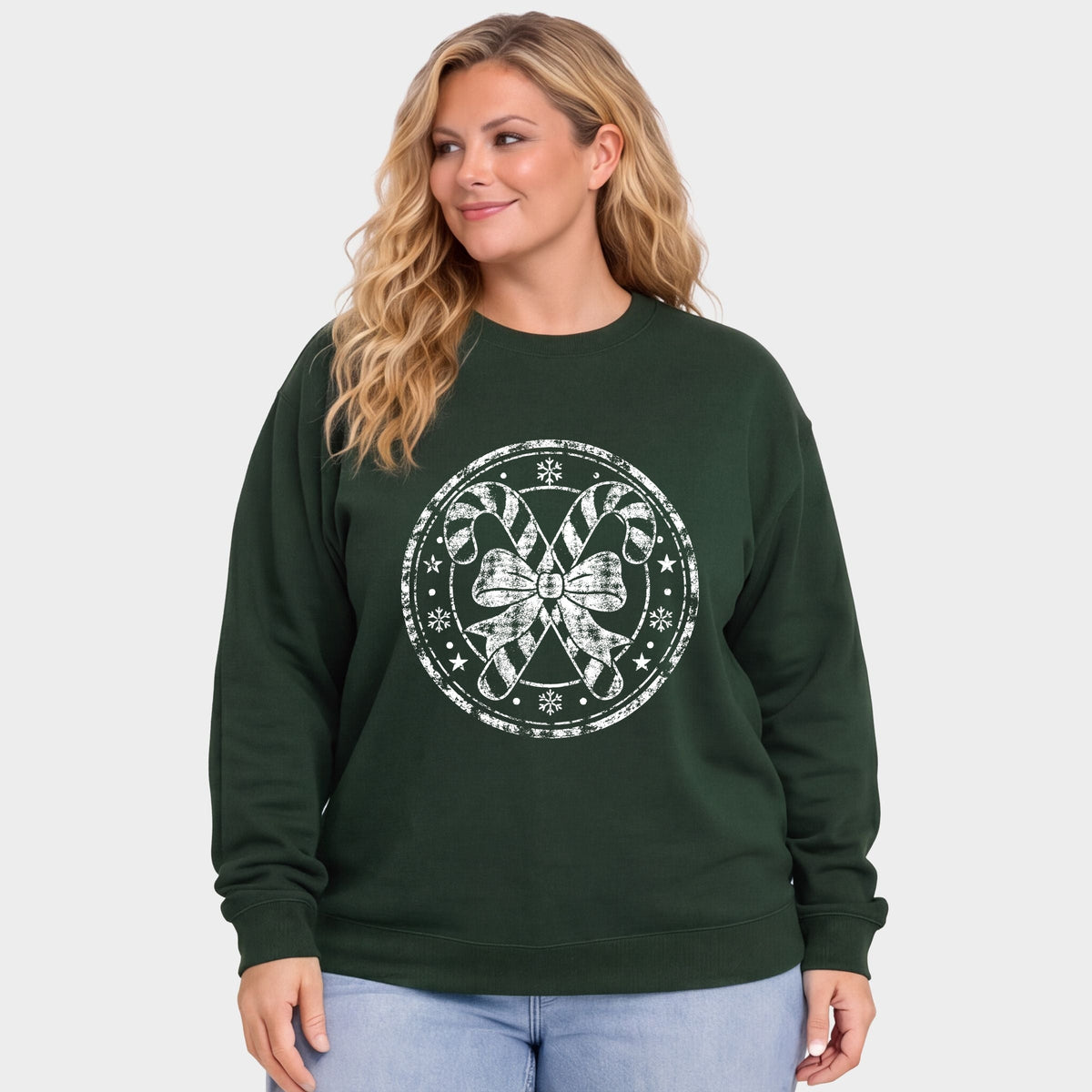 Candy Cane Circle - Women's Plus Sweatshirt