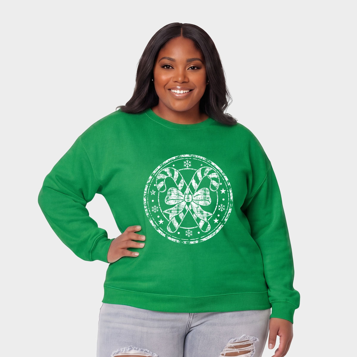 Candy Cane Circle - Women's Plus Sweatshirt