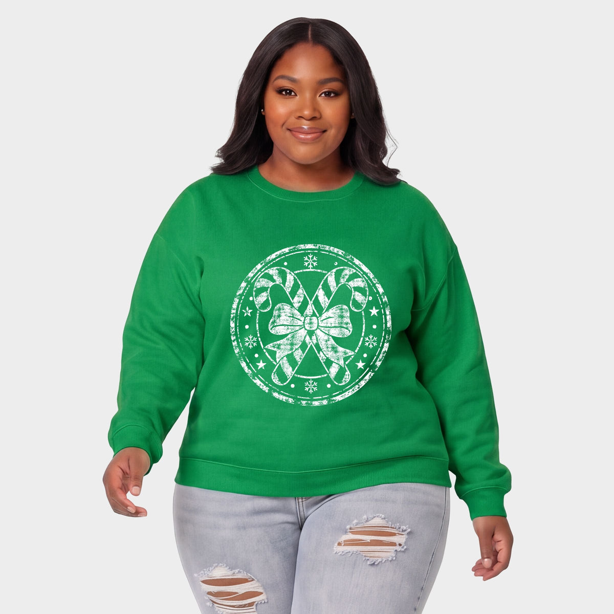 Candy Cane Circle - Women's Plus Sweatshirt
