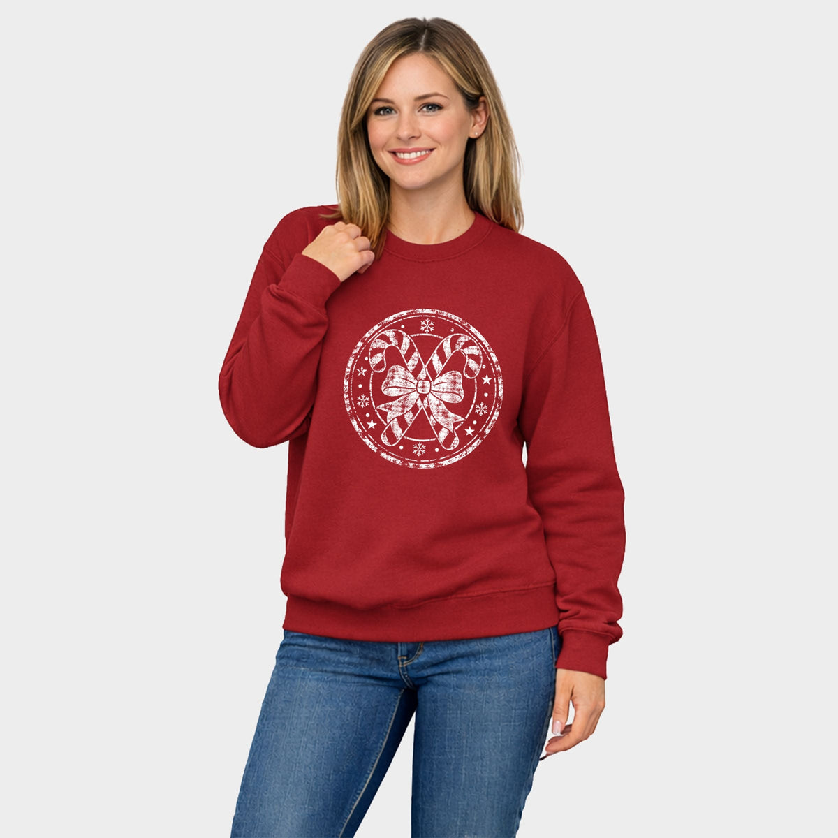 Candy Cane Circle - Women's Graphic Sweatshirt