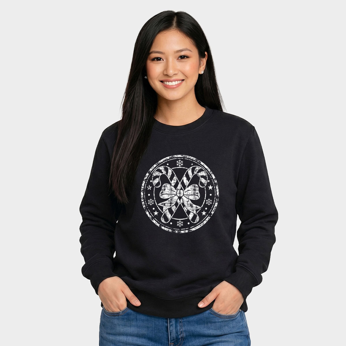 Candy Cane Circle - Women's Graphic Sweatshirt