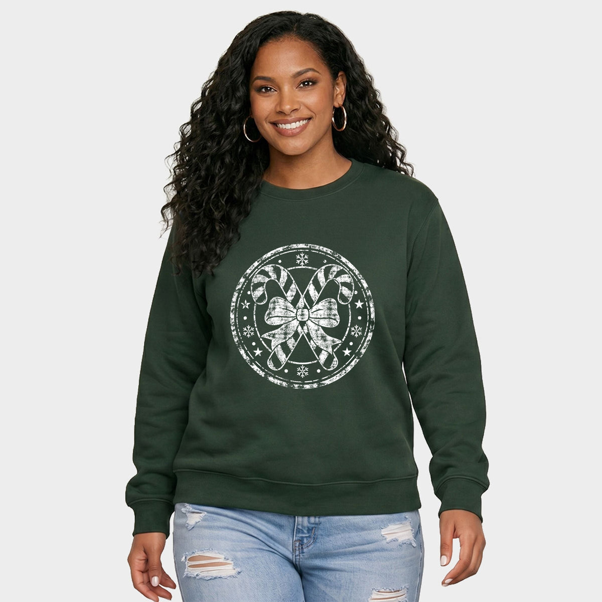 Candy Cane Circle - Women's Graphic Sweatshirt